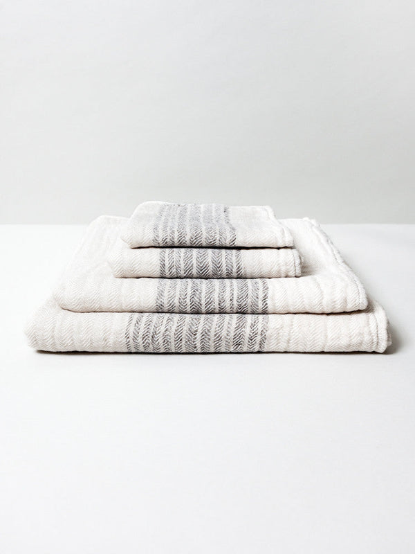 Moku | Flax Line Organics Towel, Brown-Beige