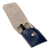 Trousse de manucure 3 pièces en cuir bleu marine Dovo