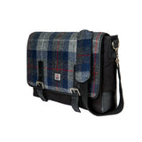 Bonte Moon | Harris Tweed – Messenger Bag – Plaid Navy & Blue