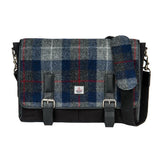 Bonte Moon | Harris Tweed – Messenger Bag – Plaid Navy & Blue