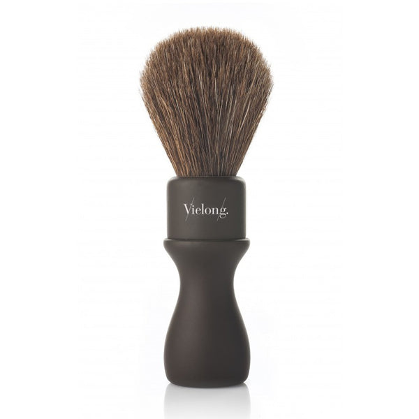 Vie-Long | American Style Brown Horse Hair Shaving Brush – Black Handle