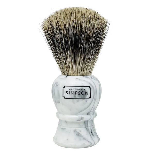 Simpsons | Pure Badger Islington Faux Grey Italian Marble Shaving Brush