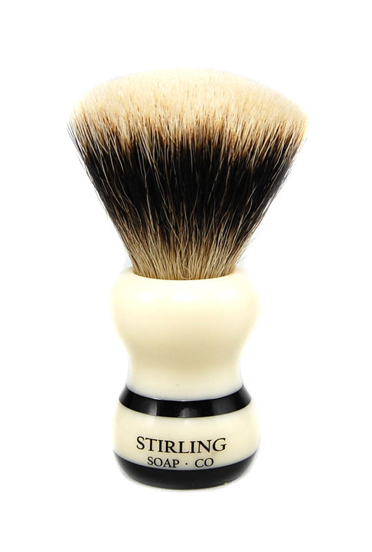 Stirling Soap Co. – Finest Badger Shave Brush - 24mm Fan Knot (Black Striped)