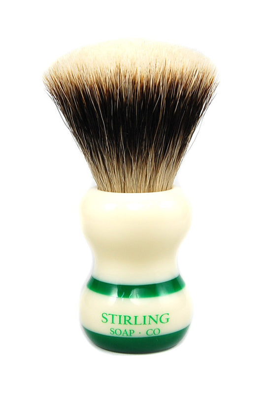 Stirling Soap Co. – Finest Badger Shave Brush - 24mm Fan Knot (Green Striped)