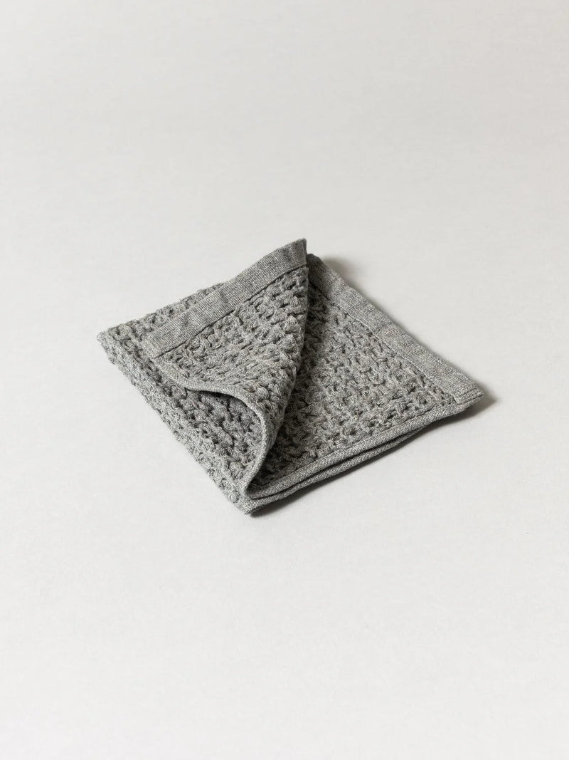 Moku | Lattice Linen Towel, Grey