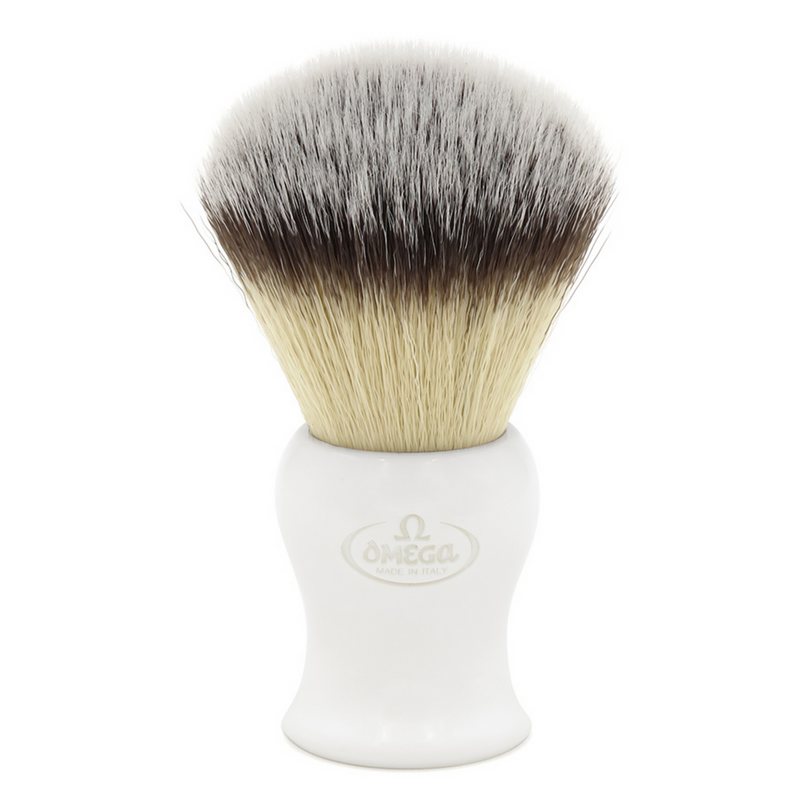 Omega | Hi-Brush fiber shaving brush, White