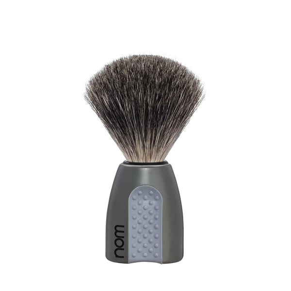 nom | Erik Shaving Brush, Pure Bristle - Grey
