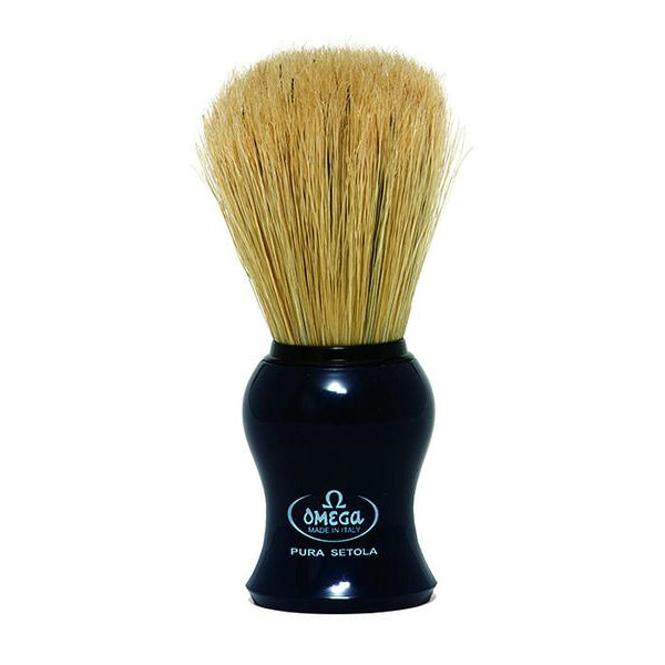 Omega Boar Bristle with Mock Ivory Handle Shaving Brush