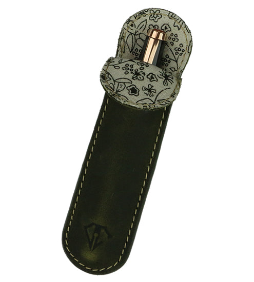 Dee Charles Designs | Single Sleeve Pen Carrying Case – Olive Gold