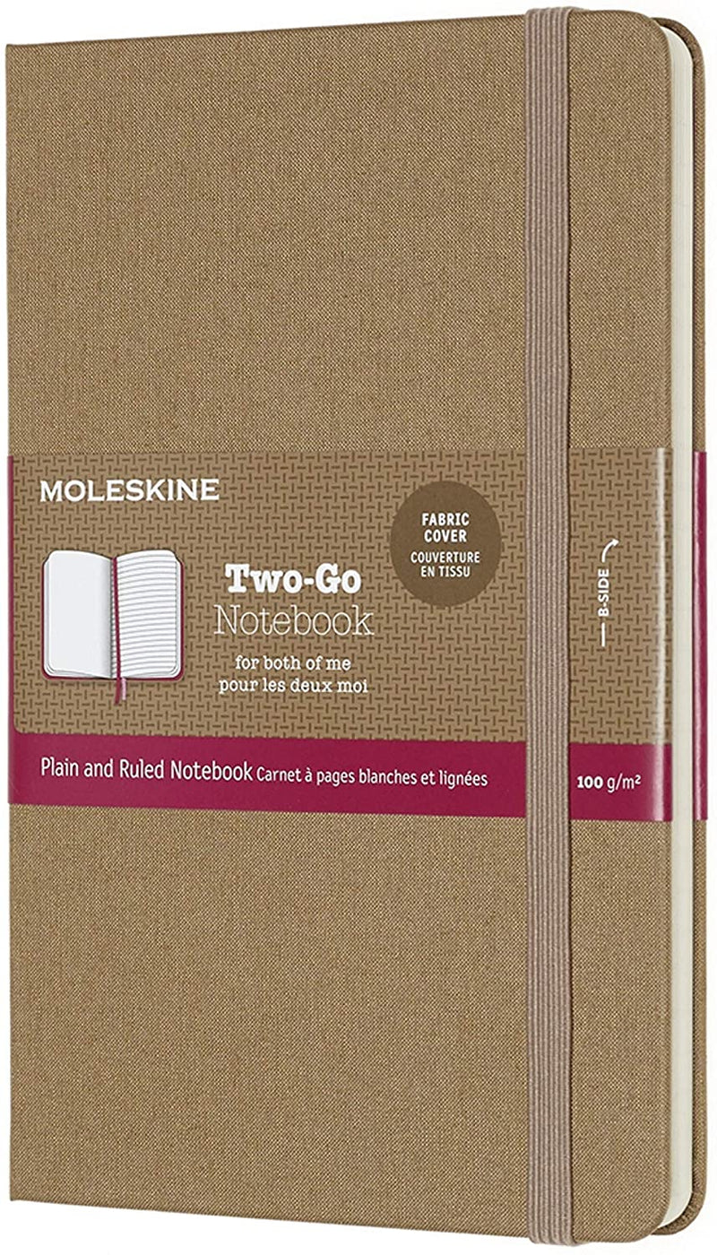 Moleskine |  Two-Go Textile Notebook, Hard Cover, Medium Kraft Brown