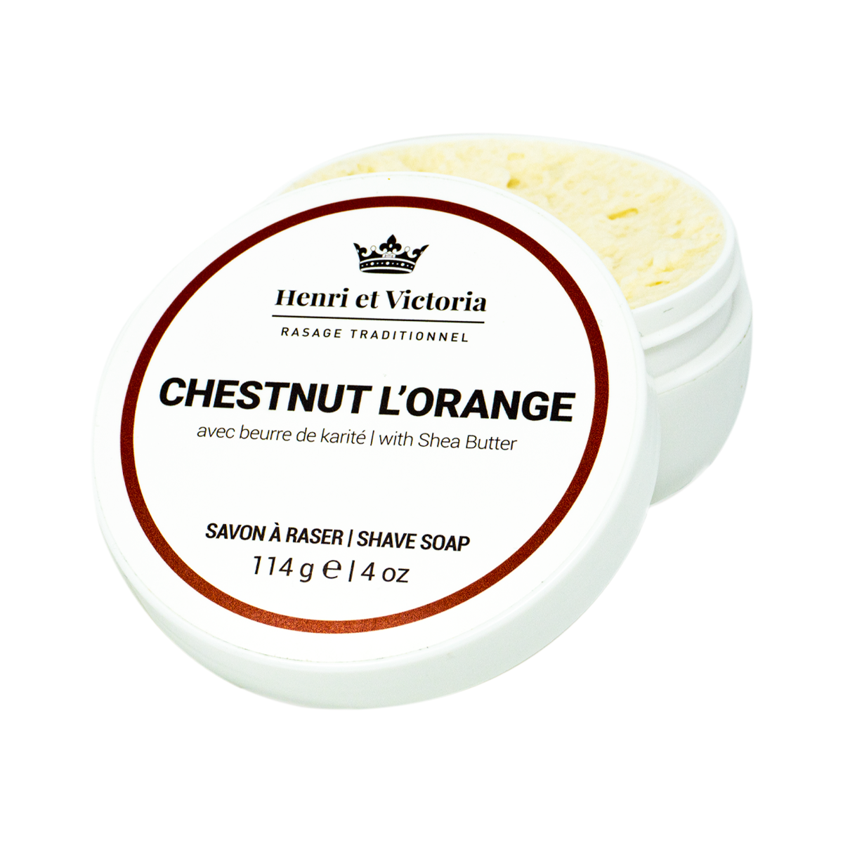 Henri et Victoria Chestnut L'Orange Shaving Soap Top of the Chain