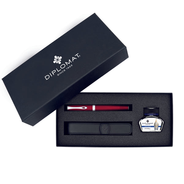 Diplomat | Excellence Magma Red Gift Set