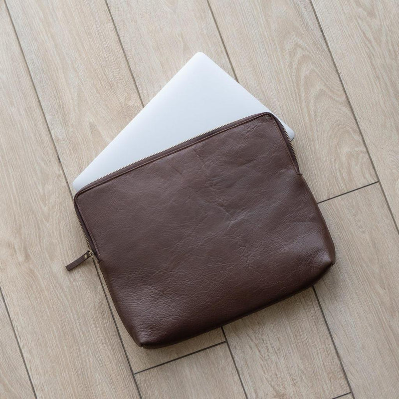 Kodiak Leather | 14″ Padded Laptop Sleeve – Dark Brown