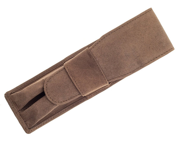 Girologio Leather | 2 PEN CASE - BOMBER BROWN