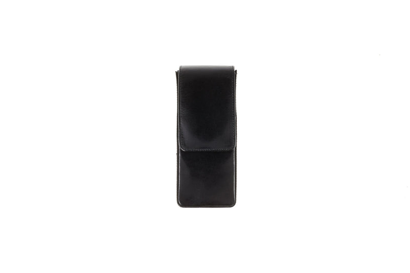 Girologio Leather | Triple Magnetic Closure Pen Case - Black