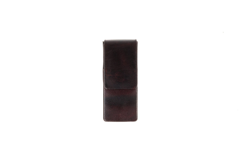 Girologio Leather | Triple Magnetic Closure Pen Case - Oxblood