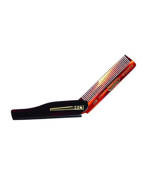 Kent | K-20T Comb, Folding Pocket Comb With Clip, Fine (167mm)