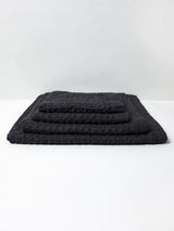 Moku | Lattice Linen Towel, Charcoal