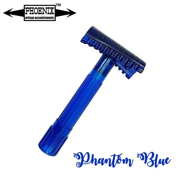 Phoenix Shaving | Phantom Blue Open Comb Double Slant Safety Razor | Twisted Shave Tech