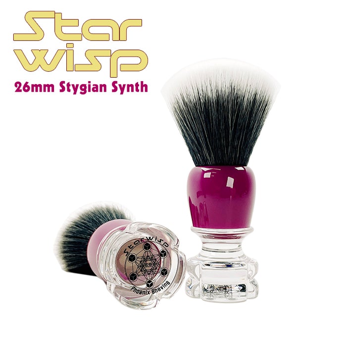 Phoenix Artisan Accoutrements | Star Wisp 26mm Stygian Synth Hybrid Knot Shave Brush