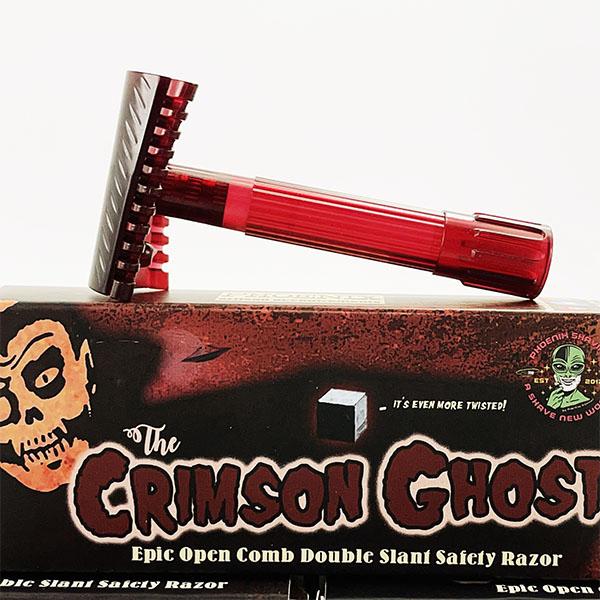 Phoenix Shaving | Crimson Ghost Open Comb Double Slant Safety Razor | Twisted Shave Tech