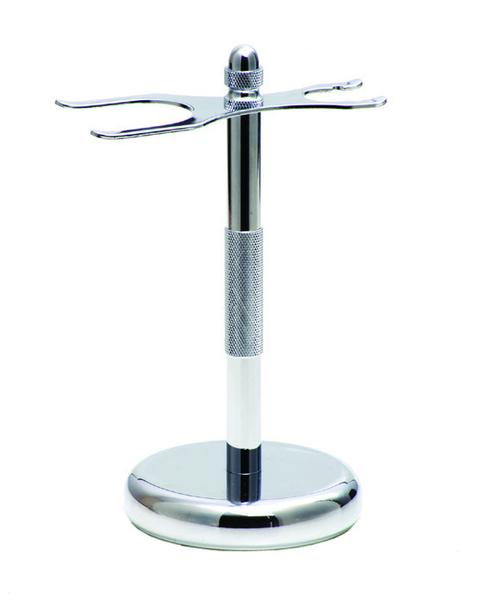 Shaving Brush and Safety Razor Stand – Chrome