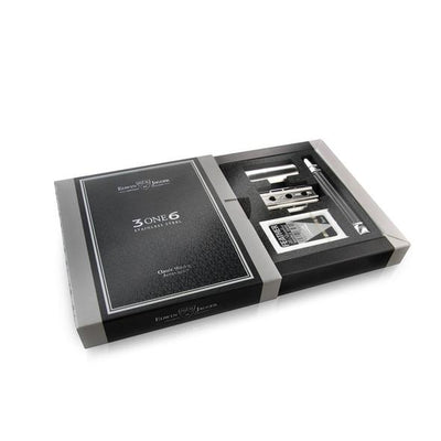 Edwin Jagger 3ONE6 Stainless Steel Gunmetal DE Safety Razor – Top