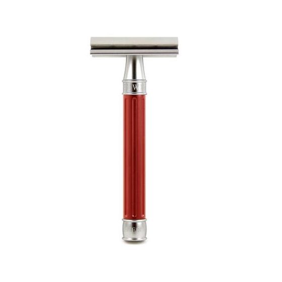 Edwin Jagger 3ONE6 Stainless Steel Red DE Safety Razor