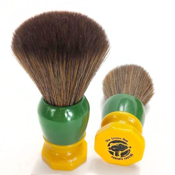 Phoenix Shaving | The Green Ray – 24mm Hybrid Tribble Synthetic Brush – Retro Shave Tech!