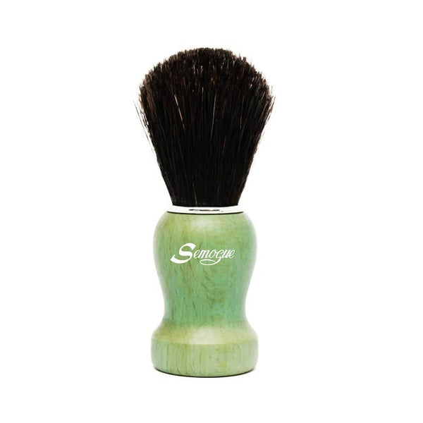 Semogue | Pharos C3 Pure Black Horse Shaving Brush - Ocean Green Handle