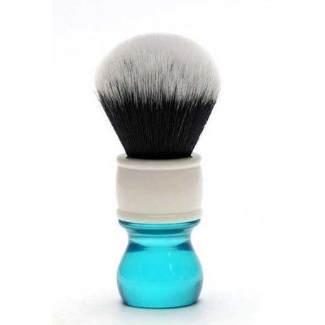 Yaqi Tuxedo Synthetic Shaving Brush, Aqua Handle